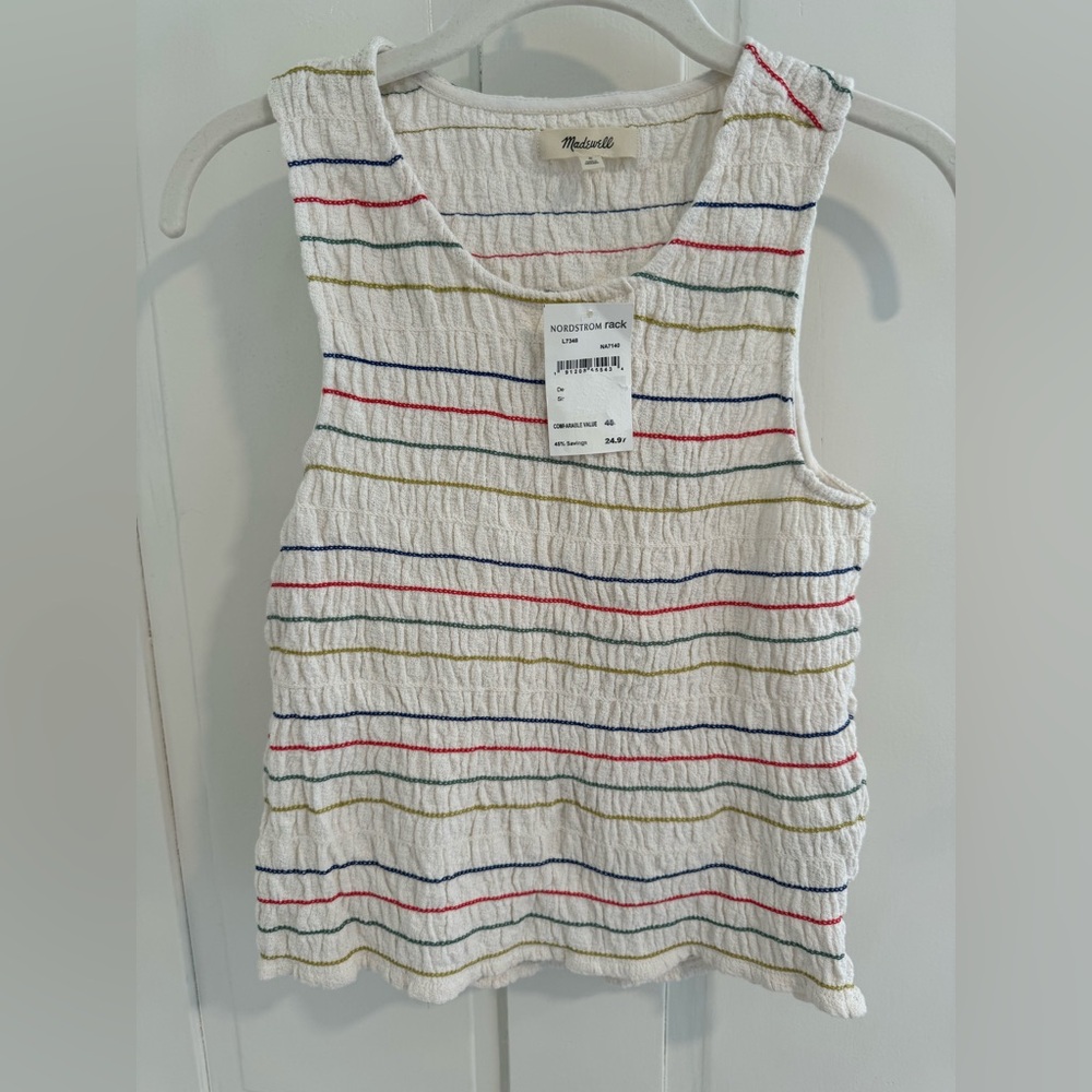 New with tags, Madewell striped tank top, size S